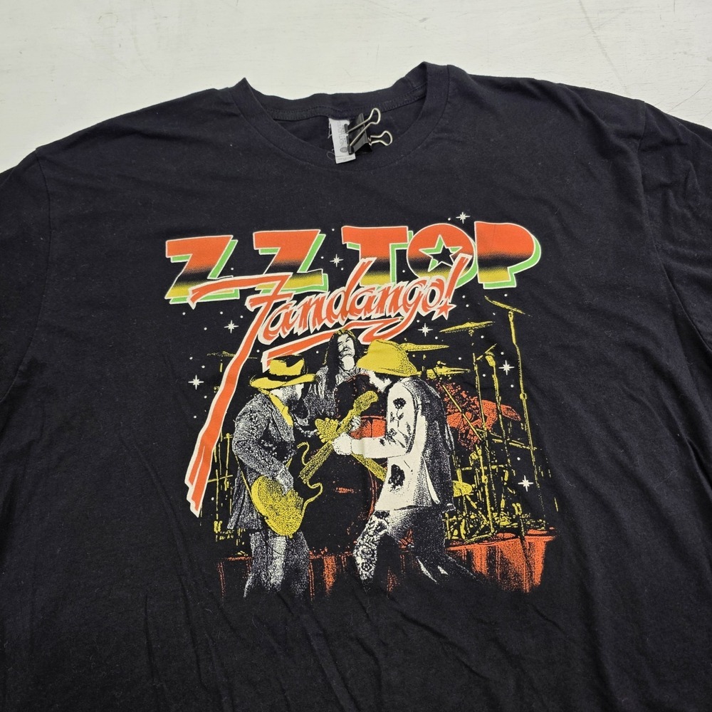 ZZ Top Fandango Rock Band Black Tour T-Shirt Music Rock N Roll Beard Men's XL - Picture 2 of 7